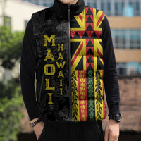 Hawaii Maoli Spirit Sleeveless Puffer Jacket Kakau Pattern With Flower Lei LT05 - Polynesian Pride