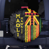 Hawaii Maoli Spirit Spare Tire Cover Kakau Pattern With Flower Lei - Polynesian Pride
