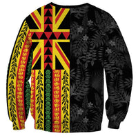 Hawaii Maoli Spirit Sweatshirt Kakau Pattern With Flower Lei LT05 - Polynesian Pride