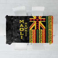 Hawaii Maoli Spirit Tablecloth Kakau Pattern With Flower Lei - Polynesian Pride
