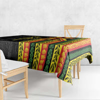 Hawaii Maoli Spirit Tablecloth Kakau Pattern With Flower Lei - Polynesian Pride