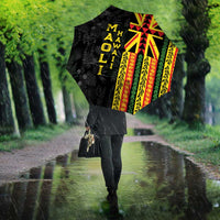 Hawaii Maoli Spirit Umbrella Kakau Pattern With Flower Lei - Polynesian Pride