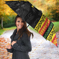 Hawaii Maoli Spirit Umbrella Kakau Pattern With Flower Lei - Polynesian Pride