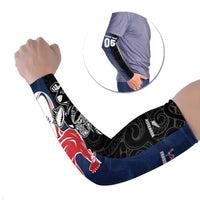 France And New Zealand Rugby Custom Arm Sleeves Les Bleus Rooster With Maori Tiki - Polynesian Pride