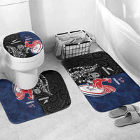 France And New Zealand Rugby Bathroom Set Les Bleus Rooster With Maori Tiki - Polynesian Pride
