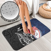 France And New Zealand Rugby Bathroom Set Les Bleus Rooster With Maori Tiki - Polynesian Pride