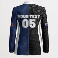 France And New Zealand Rugby Custom Blazer Les Bleus Rooster With Maori Tiki - Polynesian Pride