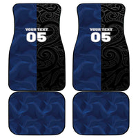 France And New Zealand Rugby Custom Car Mats Les Bleus Rooster With Maori Tiki - Polynesian Pride