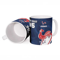 France And New Zealand Rugby Custom Ceramic Mug Les Bleus Rooster With Maori Tiki - Polynesian Pride