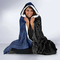France And New Zealand Rugby Hooded Blanket Les Bleus Rooster With Maori Tiki - Polynesian Pride