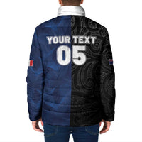 France And New Zealand Rugby Custom Padded Jacket Les Bleus Rooster With Maori Tiki - Polynesian Pride