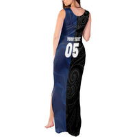 France And New Zealand Rugby Custom Tank Maxi Dress Les Bleus Rooster With Maori Tiki - Polynesian Pride