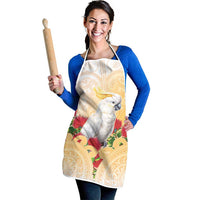 New Zealand Aotearoa Cockatoo Apron Maori Pattern With Pohutukawa Flowers LT05 - Polynesian Pride