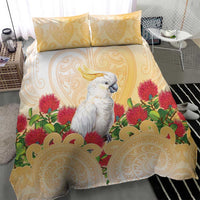 New Zealand Aotearoa Cockatoo Bedding Set Maori Pattern With Pohutukawa Flowers LT05 - Polynesian Pride