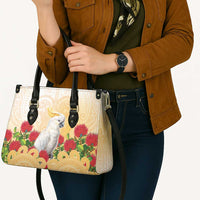 New Zealand Aotearoa Cockatoo Leather Bag Maori Pattern With Pohutukawa Flowers LT05 - Polynesian Pride