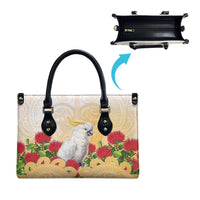 New Zealand Aotearoa Cockatoo Leather Bag Maori Pattern With Pohutukawa Flowers LT05 - Polynesian Pride