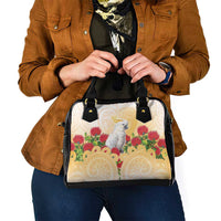 New Zealand Aotearoa Cockatoo Shoulder Handbag Maori Pattern With Pohutukawa Flowers LT05 - Polynesian Pride