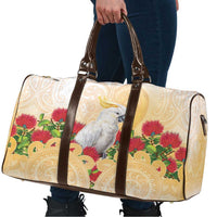New Zealand Aotearoa Cockatoo Travel Bag Maori Pattern With Pohutukawa Flowers