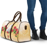 New Zealand Aotearoa Cockatoo Travel Bag Maori Pattern With Pohutukawa Flowers