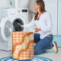 Orange Hawaii Palaka Laundry Basket Hawaiian Ilima Lei LT05 - Polynesian Pride