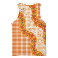 Orange Hawaii Palaka Basketball Jersey Hawaiian Ilima Lei LT05 - Polynesian Pride
