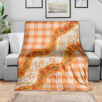 Orange Hawaii Palaka Blanket Hawaiian Ilima Lei LT05 - Polynesian Pride