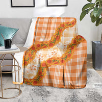 Orange Hawaii Palaka Blanket Hawaiian Ilima Lei LT05 - Polynesian Pride