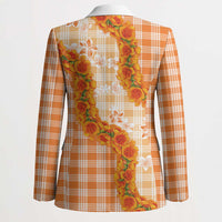 Orange Hawaii Palaka Blazer Hawaiian Ilima Lei LT05 - Polynesian Pride