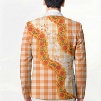 Orange Hawaii Palaka Blazer Hawaiian Ilima Lei LT05 - Polynesian Pride