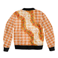 Orange Hawaii Palaka Bomber Jacket Hawaiian Ilima Lei LT05 - Polynesian Pride