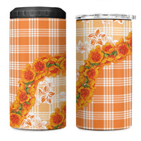 Orange Hawaii Palaka 4 in 1 Can Cooler Tumbler Hawaiian Ilima Lei LT05 One Size: 16 oz Orange - Polynesian Pride