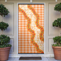 Orange Hawaii Palaka Door Cover Hawaiian Ilima Lei