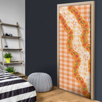 Orange Hawaii Palaka Door Cover Hawaiian Ilima Lei