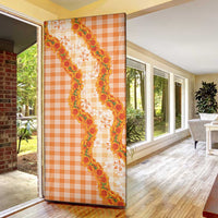 Orange Hawaii Palaka Door Cover Hawaiian Ilima Lei