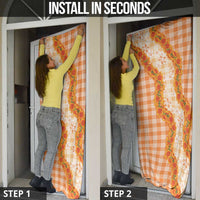 Orange Hawaii Palaka Door Cover Hawaiian Ilima Lei