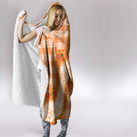 Orange Hawaii Palaka Hooded Blanket Hawaiian Ilima Lei LT05 - Polynesian Pride