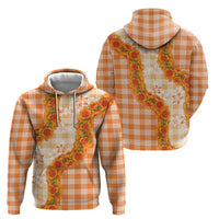 Orange Hawaii Palaka Hoodie Hawaiian Ilima Lei LT05 - Polynesian Pride