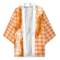 Orange Hawaii Palaka Kimono Hawaiian Ilima Lei LT05 Unisex Orange - Polynesian Pride