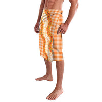 Orange Hawaii Palaka Lavalava Hawaiian Ilima Lei LT05 - Polynesian Pride