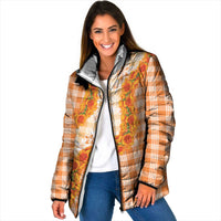 Orange Hawaii Palaka Padded Jacket Hawaiian Ilima Lei LT05 Women Orange - Polynesian Pride