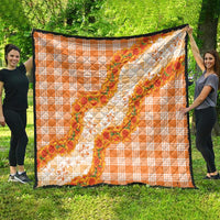 Orange Hawaii Palaka Quilt Hawaiian Ilima Lei LT05 - Polynesian Pride