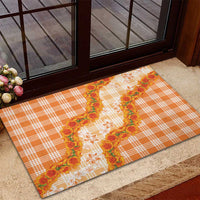 Orange Hawaii Palaka Rubber Doormat Hawaiian Ilima Lei LT05 - Polynesian Pride