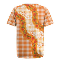 Orange Hawaii Palaka Rugby Jersey Hawaiian Ilima Lei LT05 - Polynesian Pride