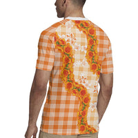 Orange Hawaii Palaka Rugby Jersey Hawaiian Ilima Lei LT05 - Polynesian Pride