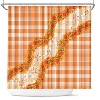 Orange Hawaii Palaka Shower Curtain Hawaiian Ilima Lei LT05 Orange - Polynesian Pride
