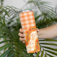 Orange Hawaii Palaka Skinny Tumbler Hawaiian Ilima Lei LT05 - Polynesian Pride