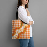 Orange Hawaii Palaka Tote Bag Hawaiian Ilima Lei LT05 - Polynesian Pride