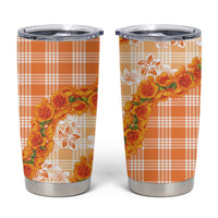 Orange Hawaii Palaka Tumbler Cup Hawaiian Ilima Lei LT05 Orange - Polynesian Pride