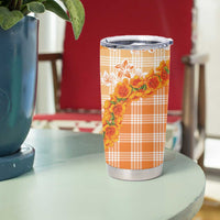 Orange Hawaii Palaka Tumbler Cup Hawaiian Ilima Lei LT05 - Polynesian Pride