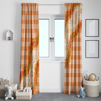 Orange Hawaii Palaka Window Curtain Hawaiian Ilima Lei LT05 - Polynesian Pride